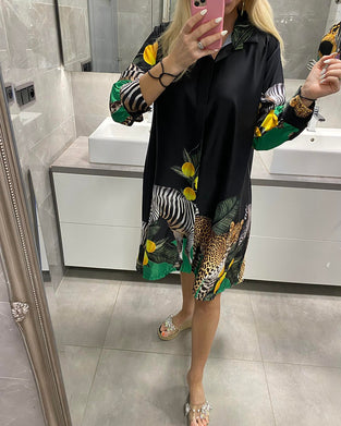 Tiger Printed Loose Dress