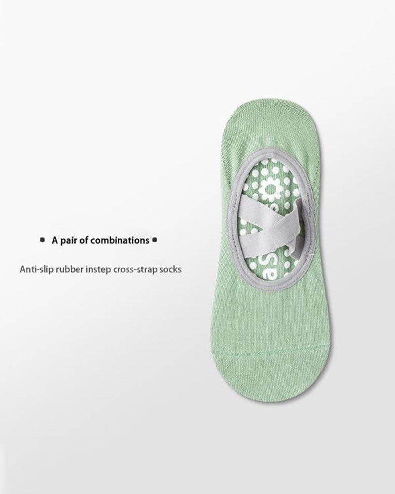 Women's No-Show Socks for Pilates & Workout - Non-Slip Silicone Grip, Breathable & Moisture-Wicking (Yoga/Dance/Indoor Activities)