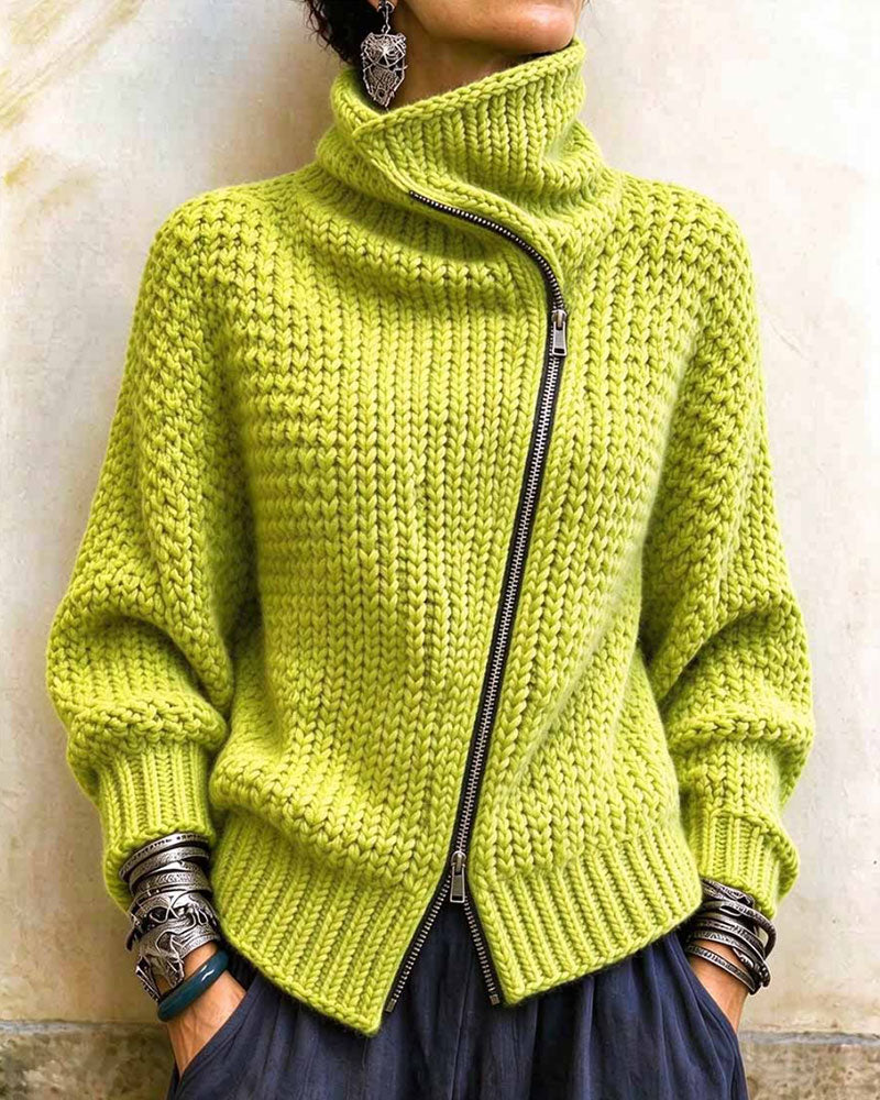 High Neck Long Sleeve Pullover