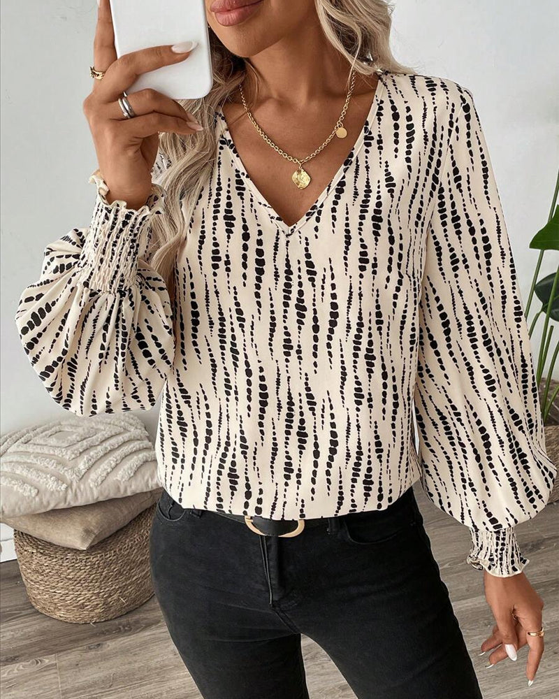 V-Neck Casual Blouse