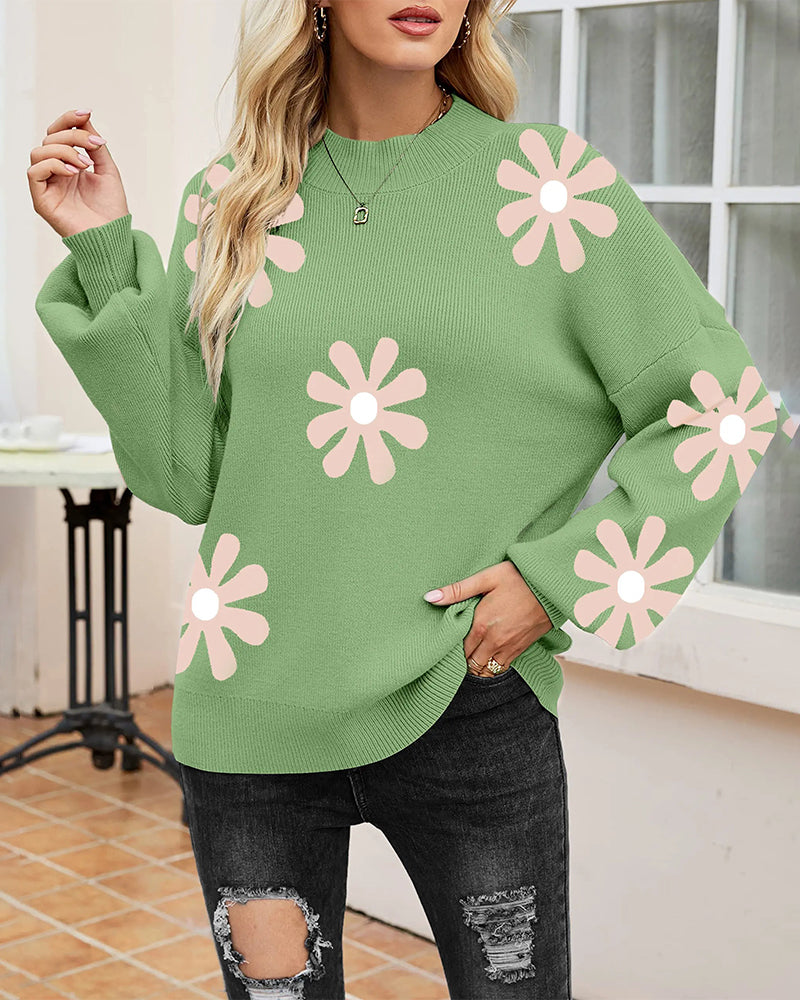 Long Sleeve Printed Pullover