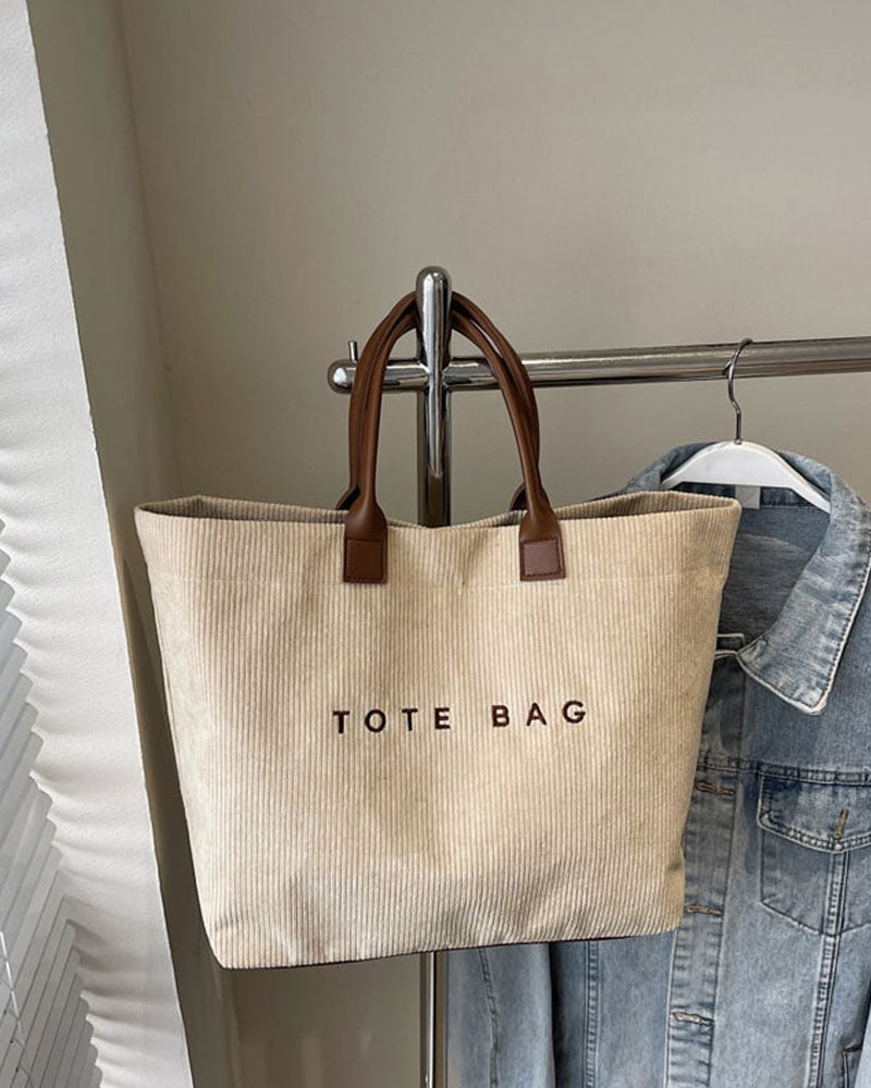 Letter Print Tote Bag