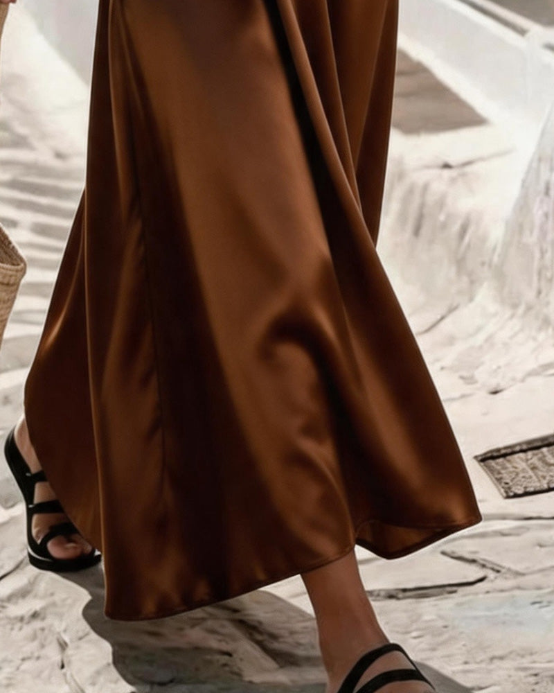 Sleeveless Crewneck Tie Waist Dress