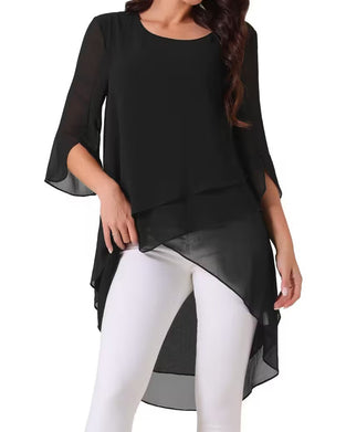 Irregular 3/4 Sleeve Blouse