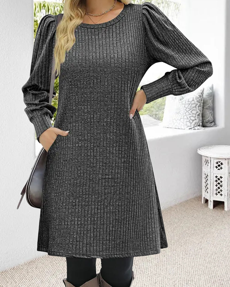 Winter Round Neck Loose Dresses