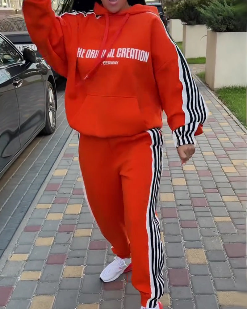 Striped Casual Long Sleeve Set