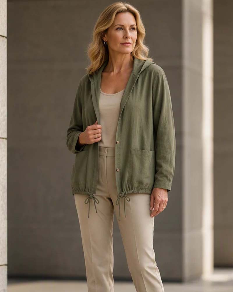 Hooded Solid Color Pocket Coat