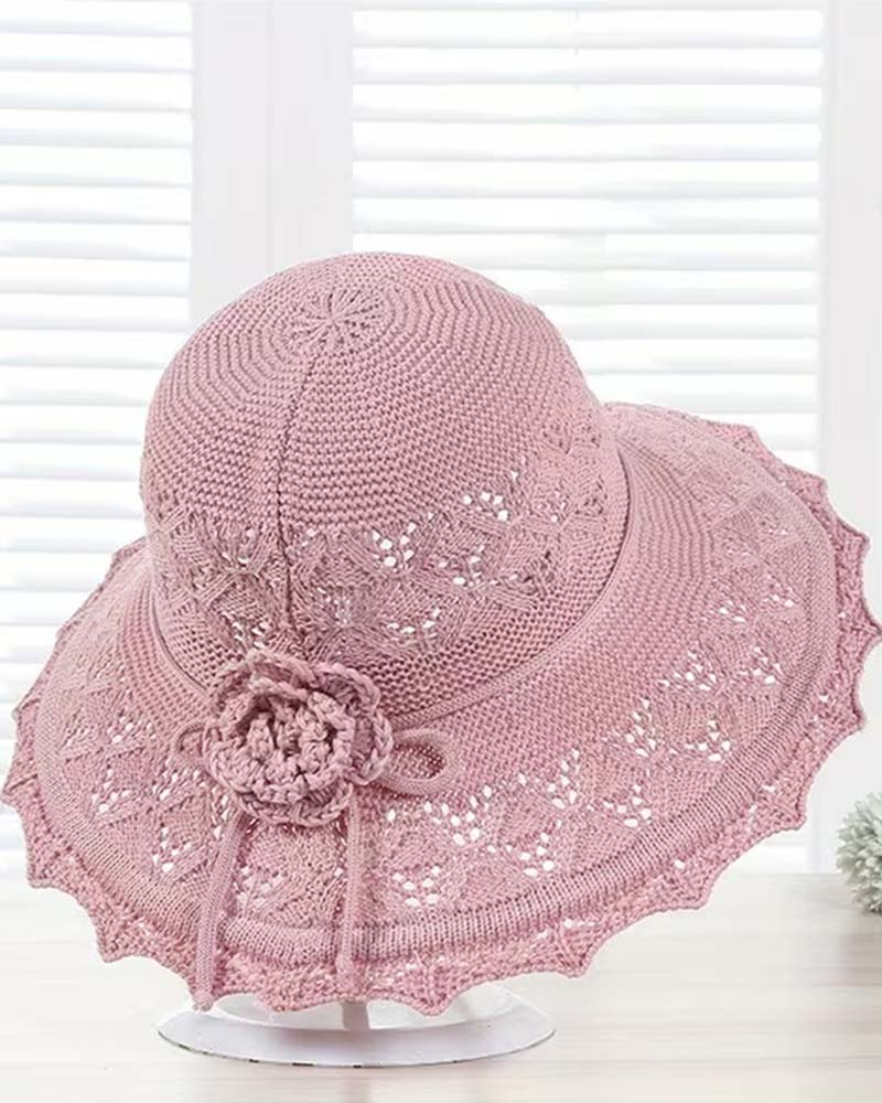 Women's Crocheted Flower Fisherman's Hat
