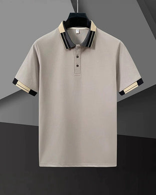 Color Block Short Sleeve Polo Shirt