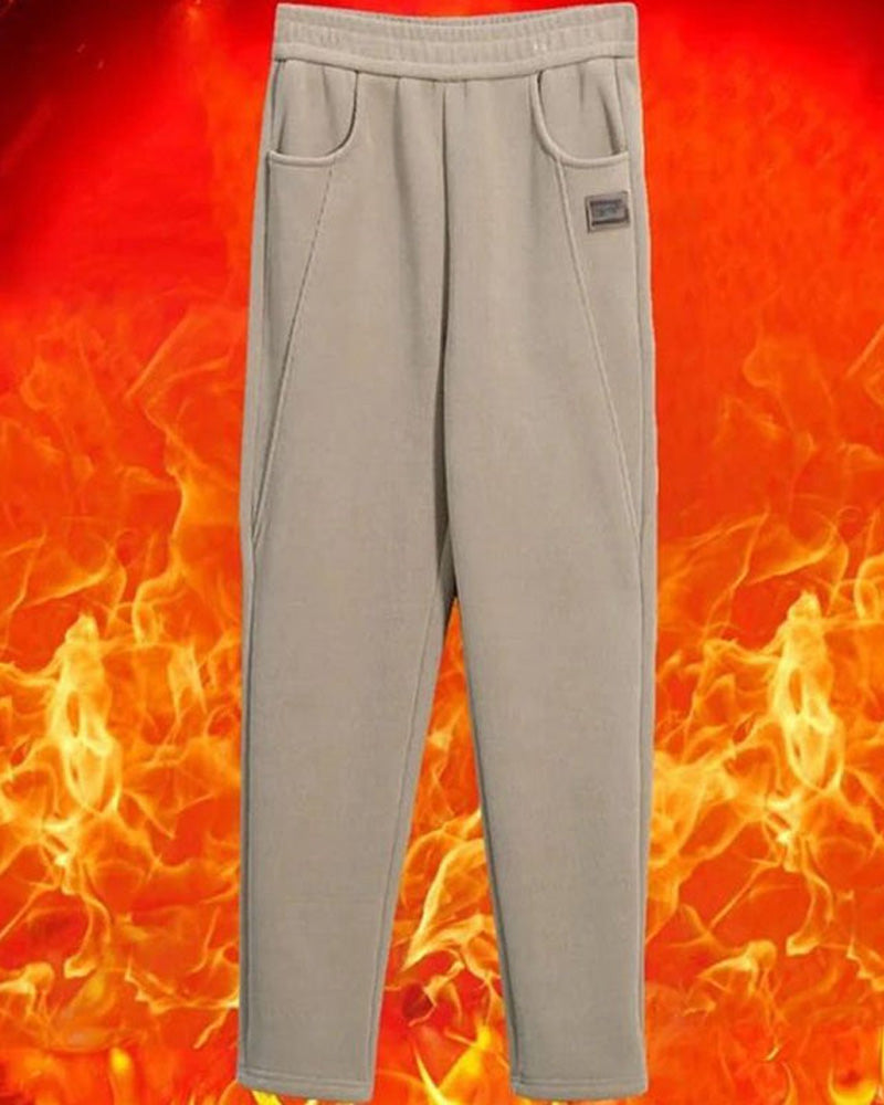 Warm High-Waisted Trousers With A Wool Lining