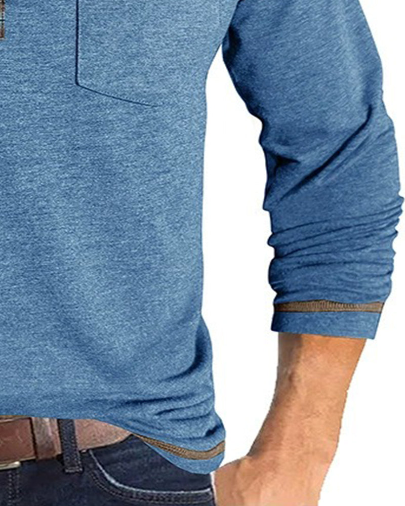 Men's Button Lapel Polo Blouse