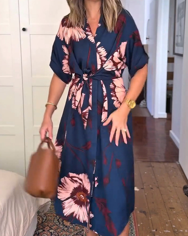 Floral Print Shirt Dress