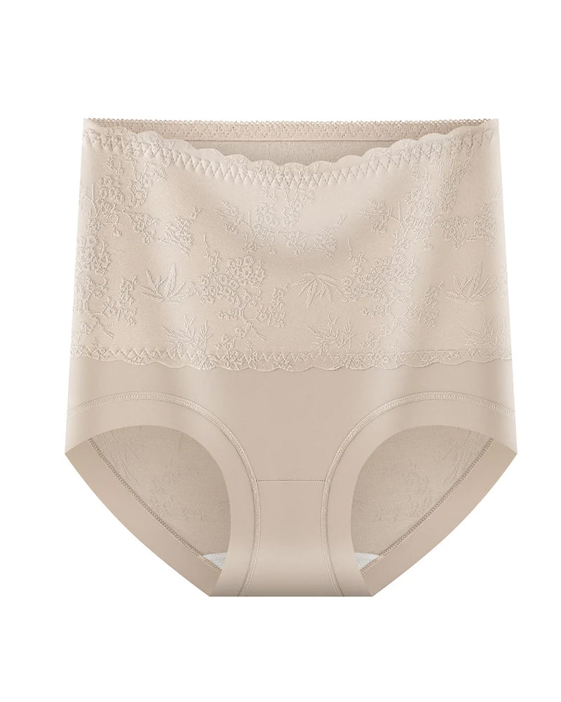 Chinese Style High-Waisted Embossed Tummy Control Pants