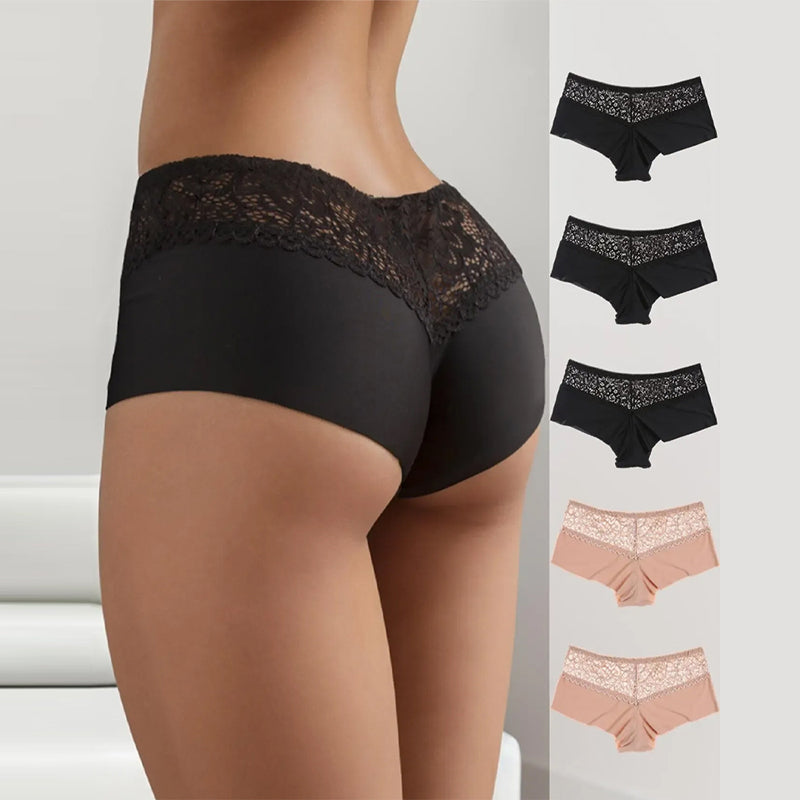Breathable Hollow Out Ladies Boxer Lingerie