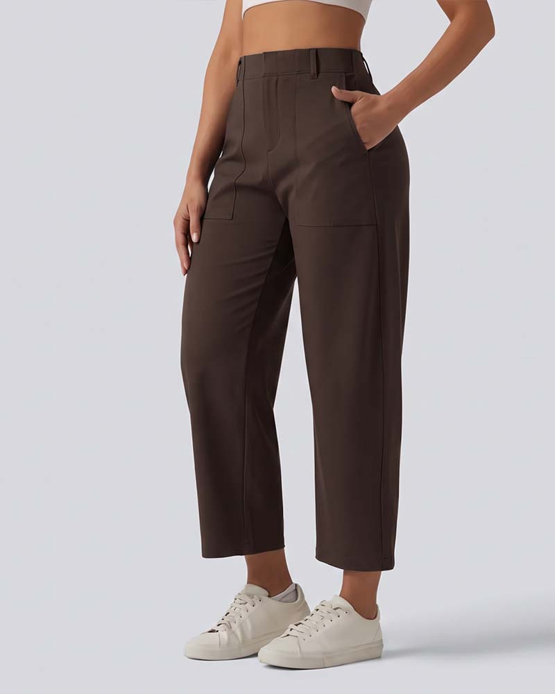 Solid Color Nine-Point Pants