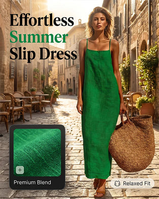 Solid Color Spaghetti Strap Maxi Dress