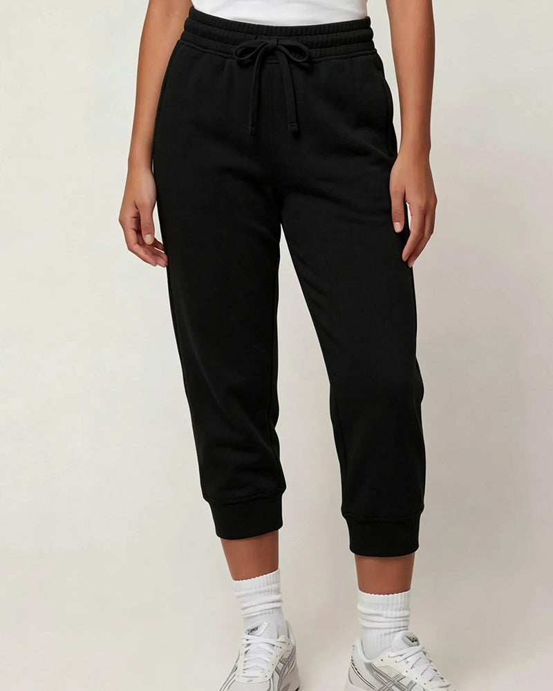Elastic Waist Cropped Jogger Sweatpant