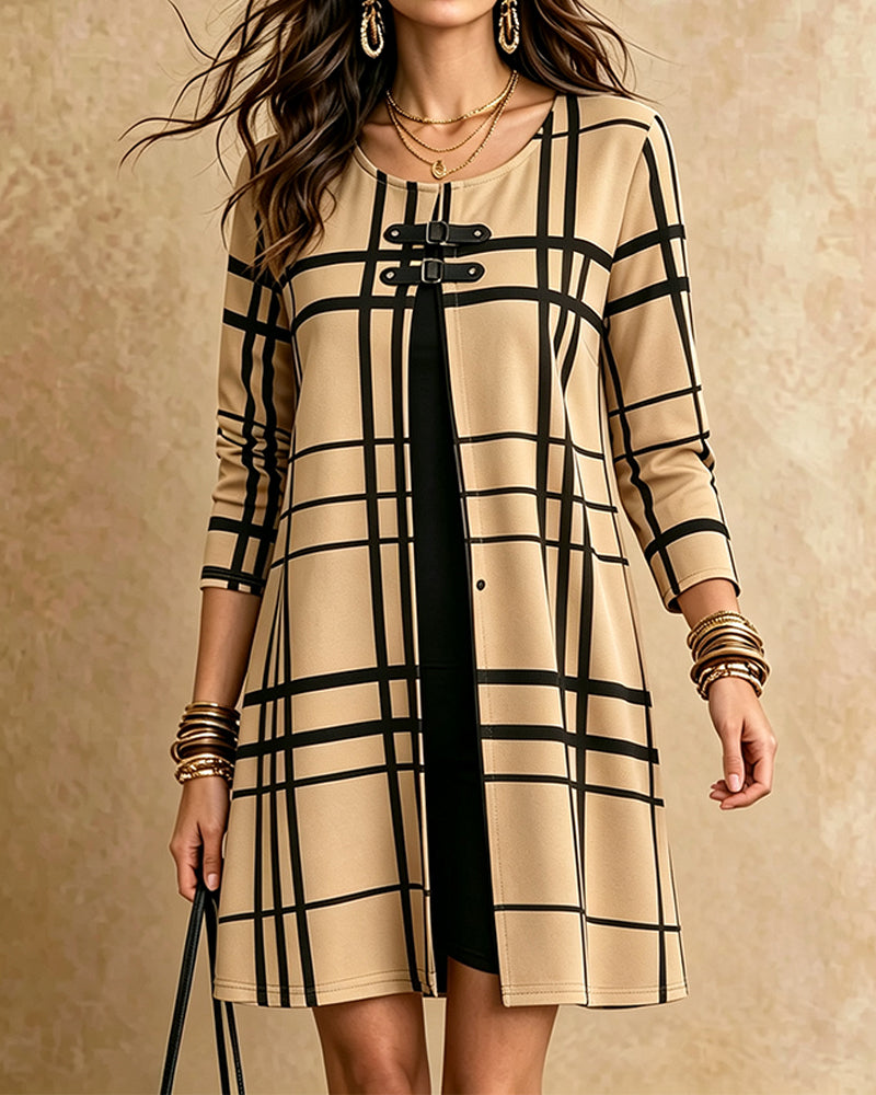 Plaid Casual A-Line Dress