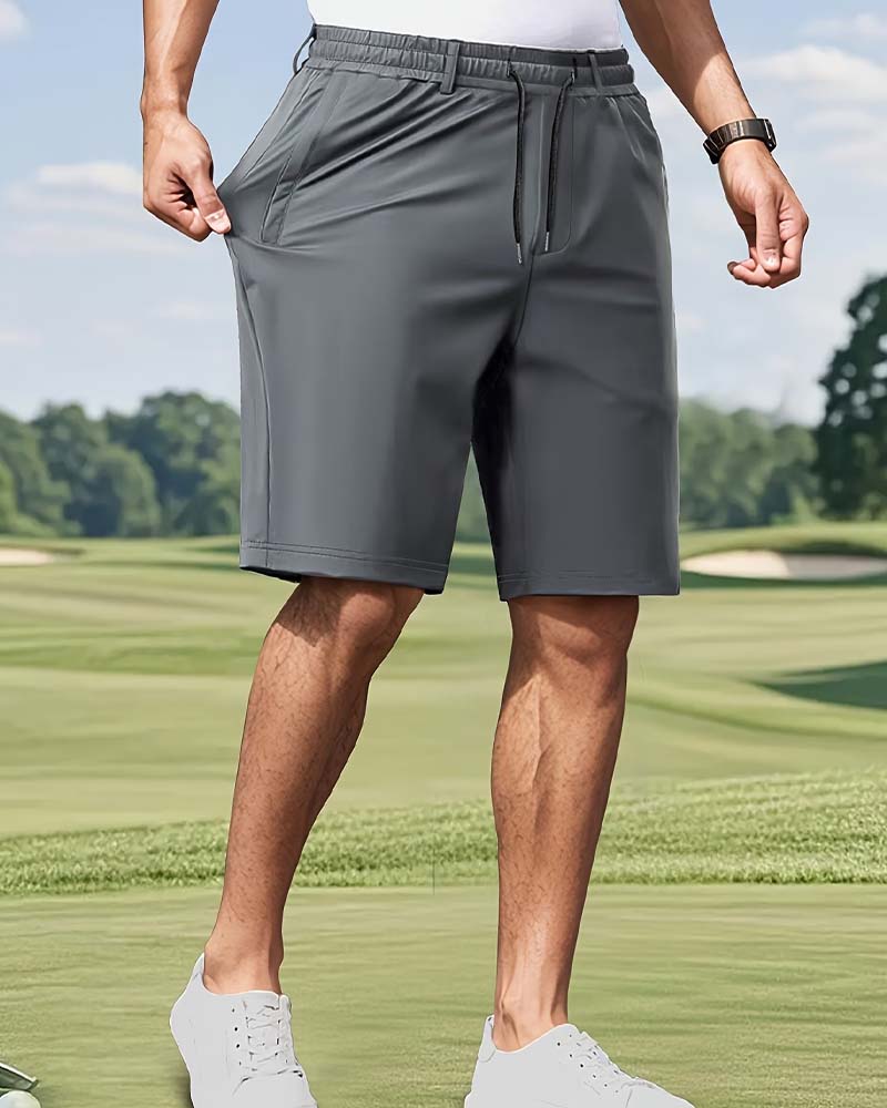 Elastic Waist Drawstring Men's Shorts