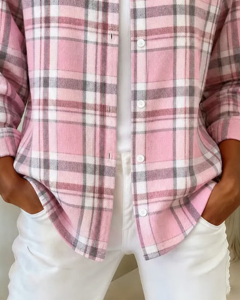 Plaid Long Sleeve Button Down Shirt