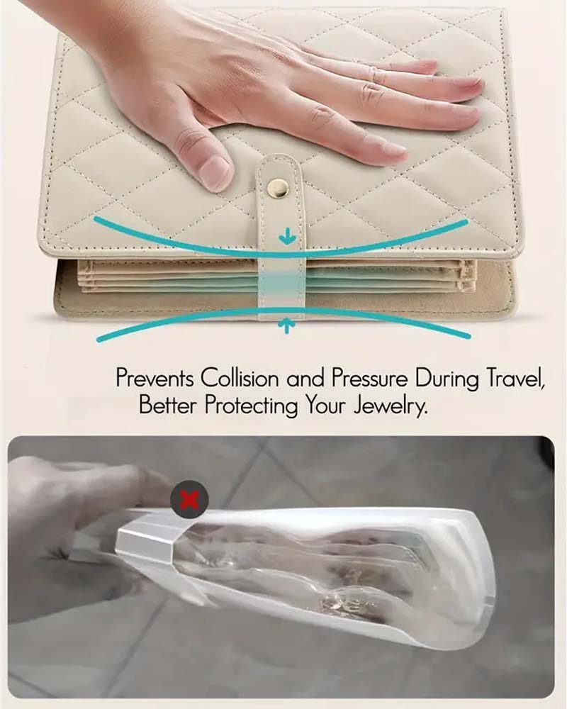 Luxury Quilted Cream Travel Organizer Easy Access Compartments Waterproof Gift For Her