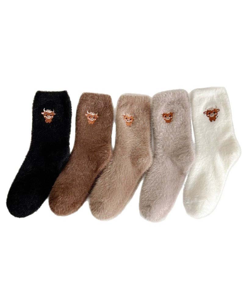 Cute Cow Slipper Socks