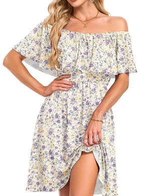 Floral Off-Shoulder Midi Dress