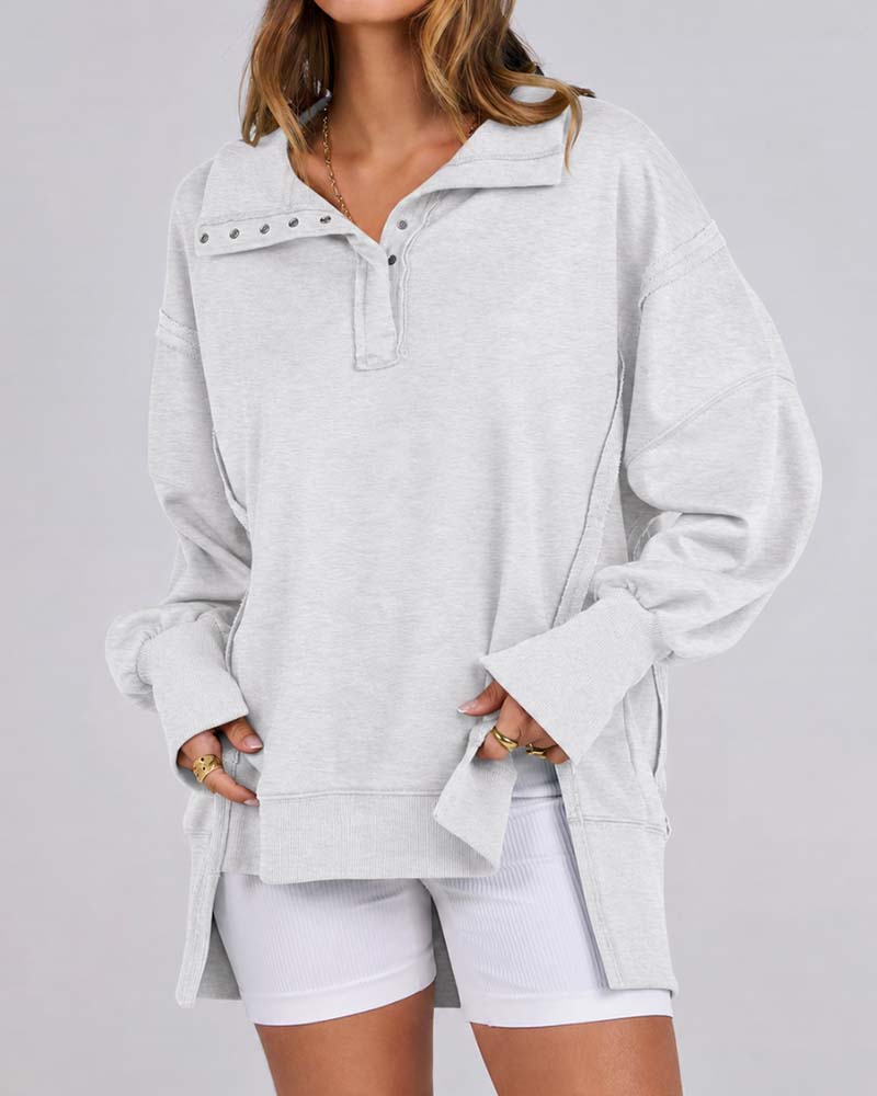 Solid Color Long Sleeve Sweatshirt