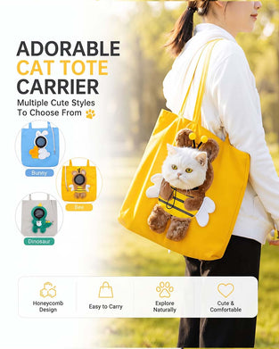 Cute Character Pet Carrier Canvas Tote Bag