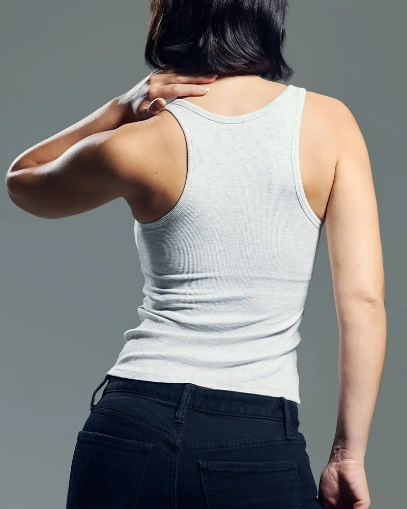 U-Neck Racer Back Solid Tank Top