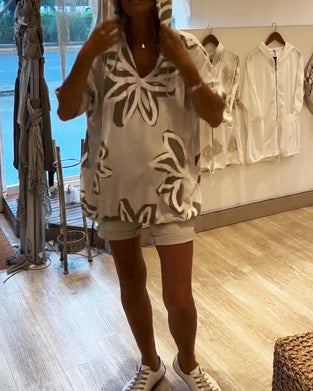 Fashionable Long-Sleeved Printed Hoodie