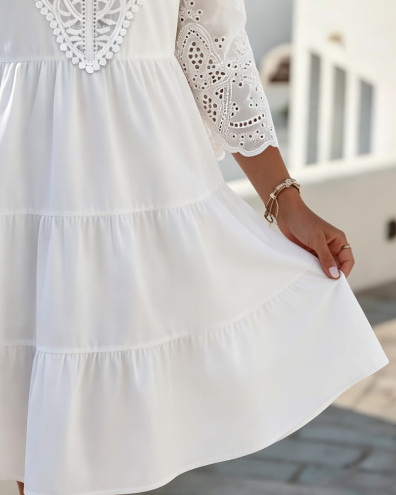 Cut-Out Tiered Midi A-Line Dresses