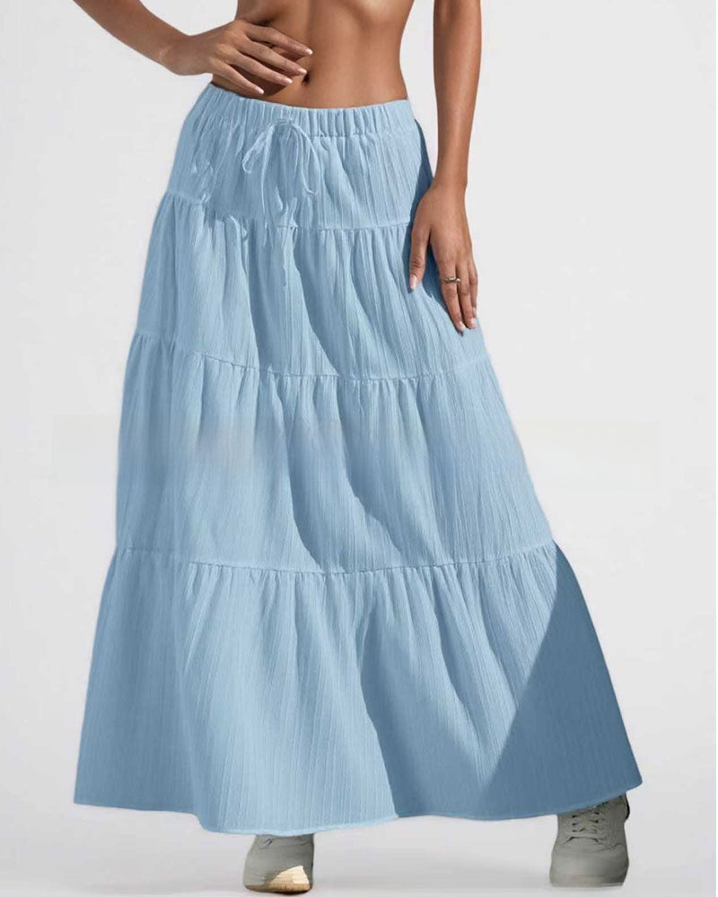 Wrap Tie Layered Skirt