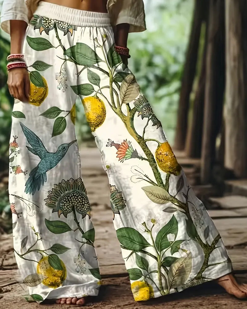 Casual Print High Waist Pants