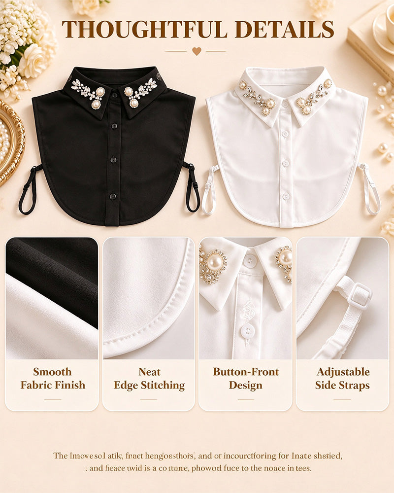 ✨ Jeweled Detachable Collar-Instant Elegance & Effortless Layering