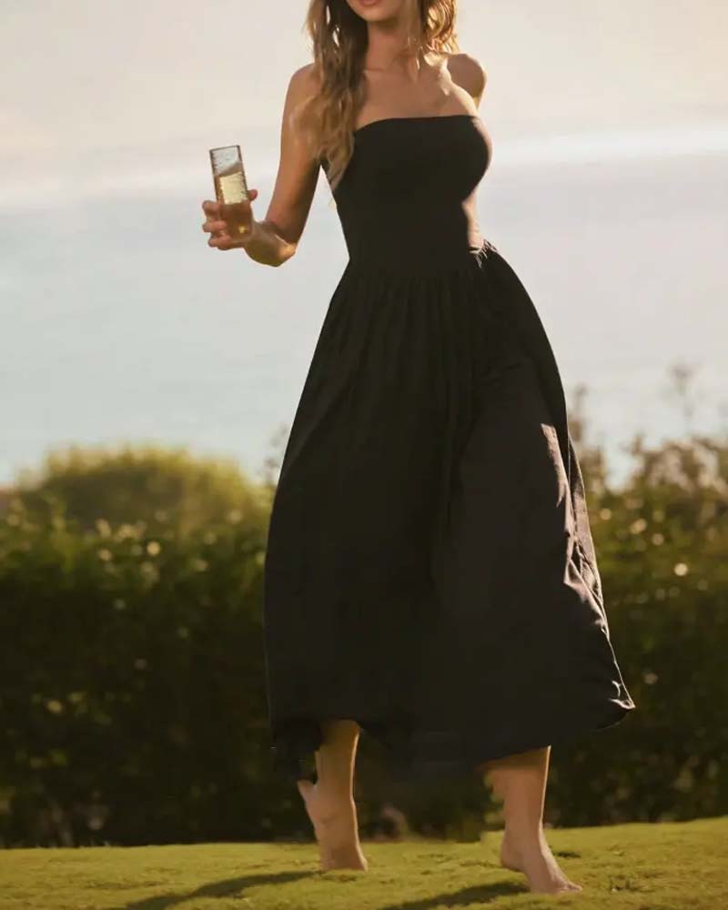 Convertible Strapless Waist-Cinching Dress