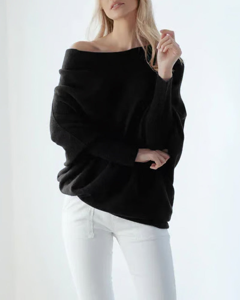 Innovative Asymmetric Draped Knitwear Apparel