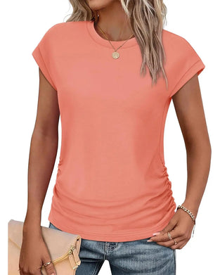 Side Shirring Short Sleeve T-Shirt