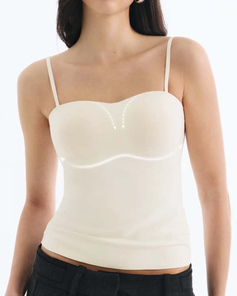 Strapless Solid Built In Bra Cami Top