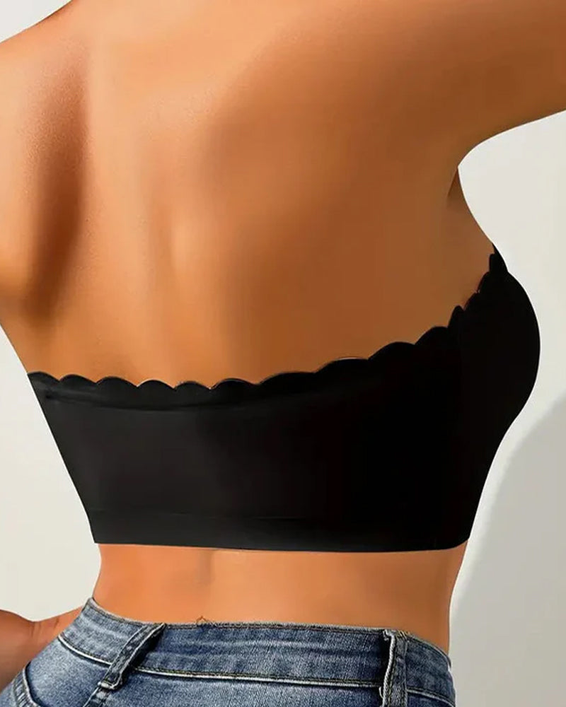 Seamless Front Closure Strapless Bandeau Bra