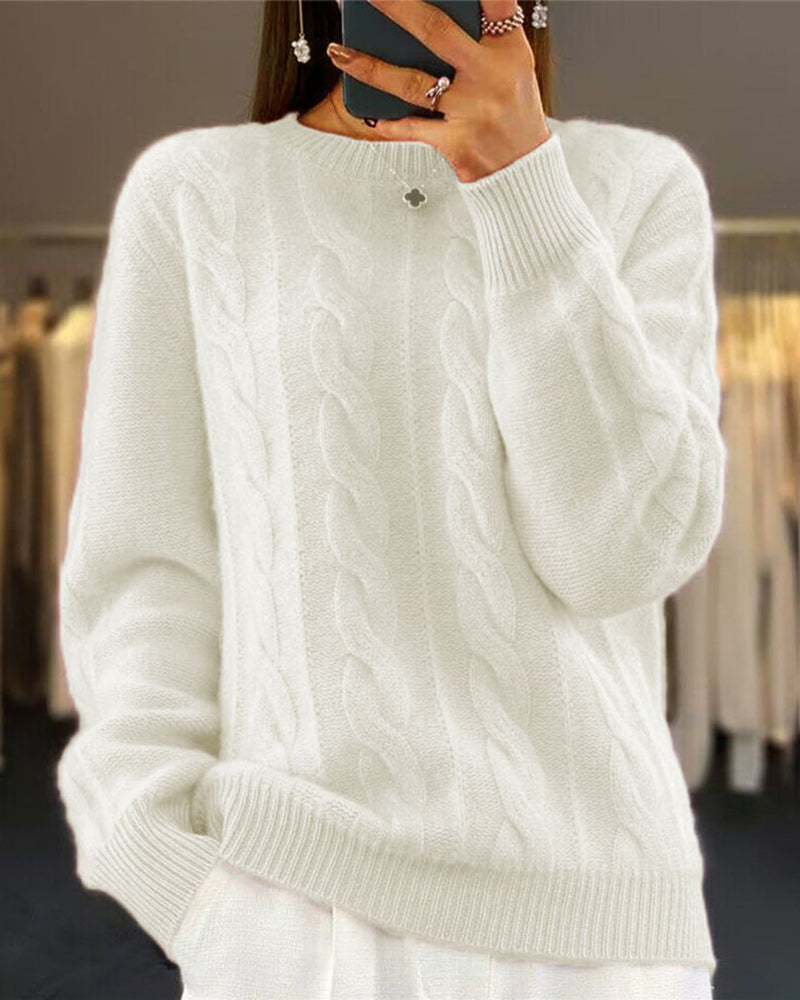 Solid color twist pullover