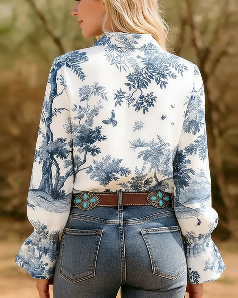 Printed Long Sleeve Shirt