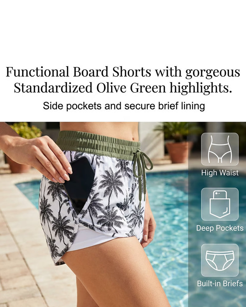 Crisscross Sleeveless Top + Drawstring Printed Pants For Cover-Up And Bikini