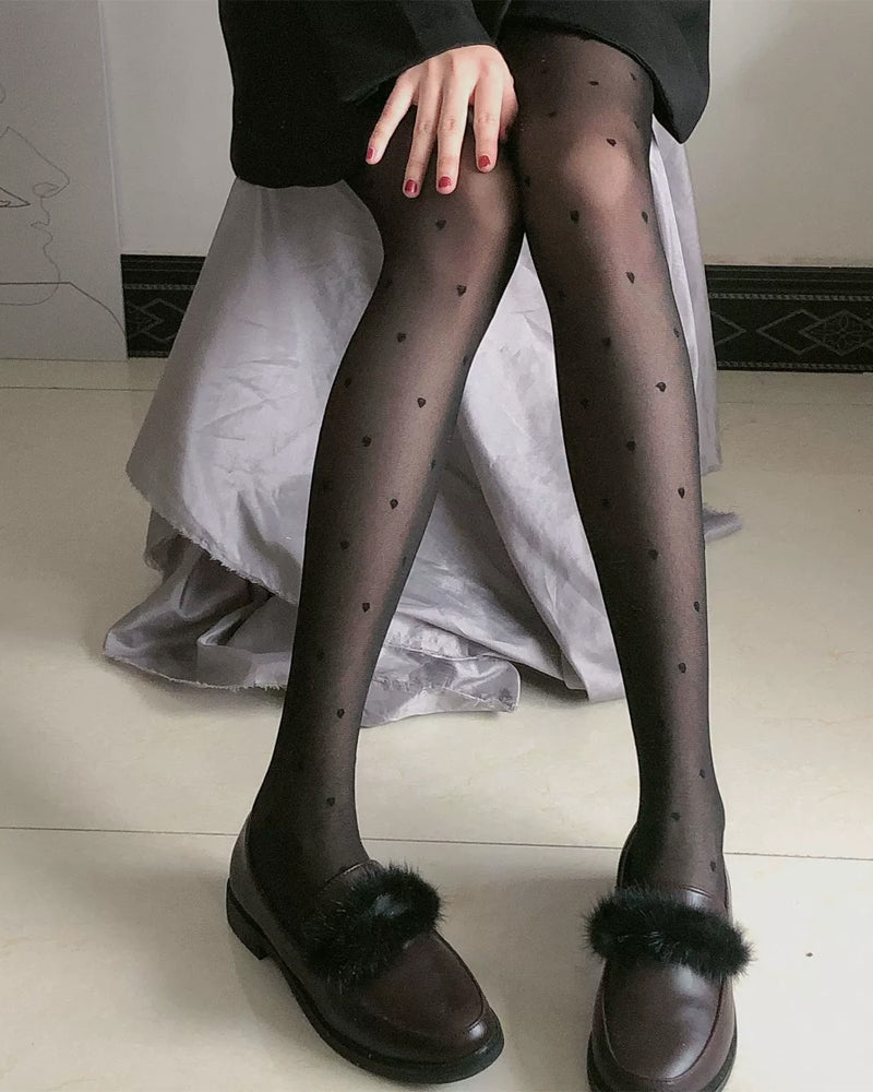 Women's Polka Dot Print Sheer Sexy Tights