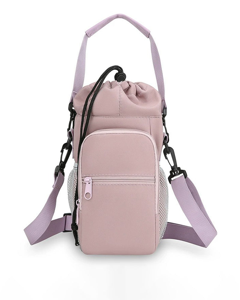 Multi-Pocket Bottle Bag with Phone Holder for Hiking, Travel & Daily Use
