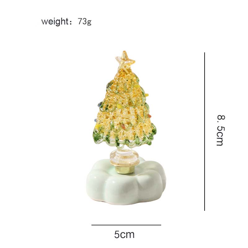 Glass Christmas Tree with Rotating Ceramic Base