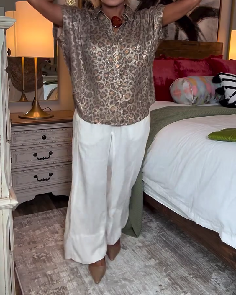 Casual Leopard Print Blouse