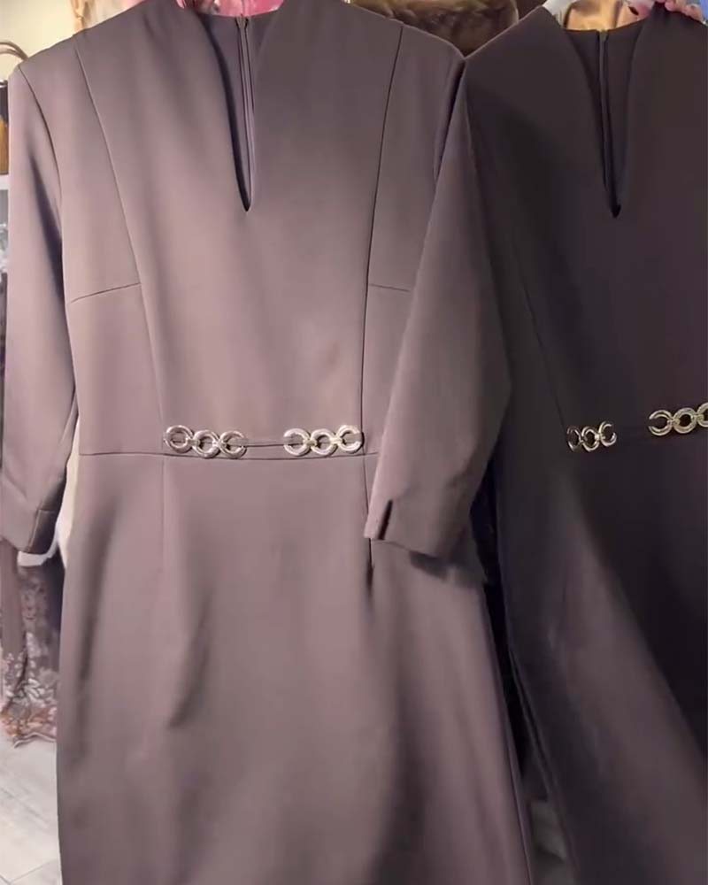 Elegant Stand Collar Straight Dress