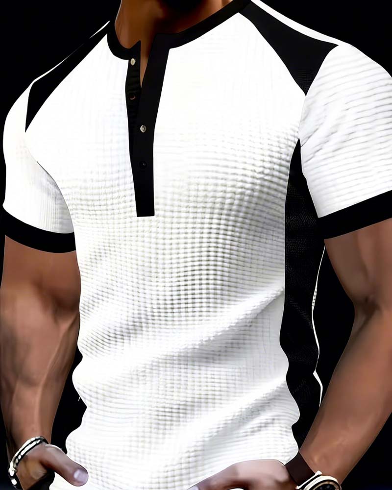 Men's Color-Block Waffle T-Shirt