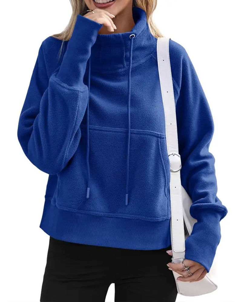 Casual Drawstring Pullover Sweatshirt